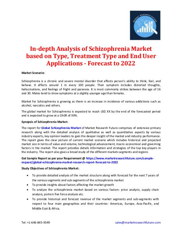 Market Research Future - Premium Research Reports Schizophrenia Market Information 2016-2022