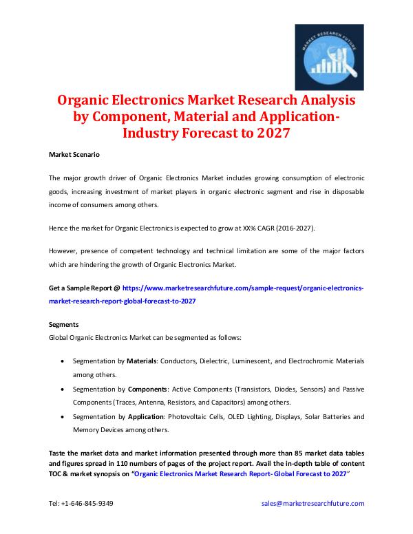 Organic Electronics Market Research Analysis 2027