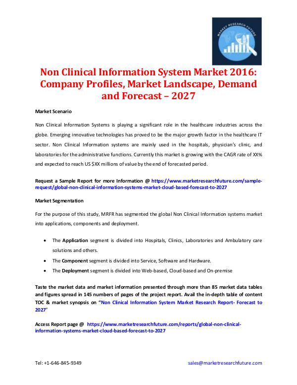 Non Clinical Information System Market - 2027
