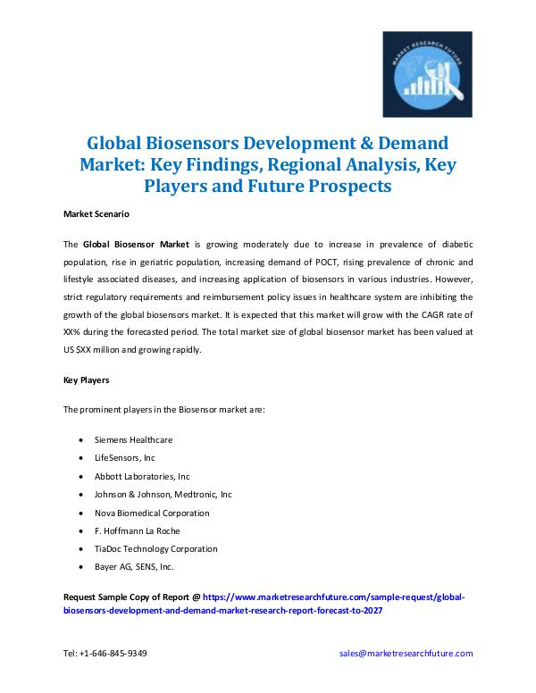 Market Research Future - Premium Research Reports Global Biosensors Development & Demand Market-2027