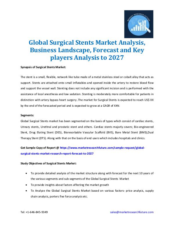 Global Surgical Stents Market Analysis 2027
