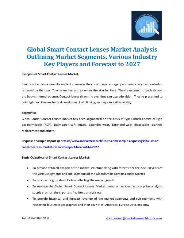 Global Smart Contact Lenses Market Analysis 2027