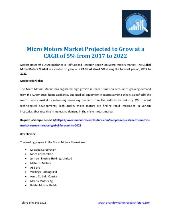 Micro Motors Market Report 2022