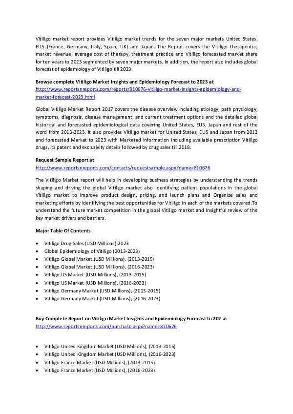 Vitiligo Market Inisghts And Epidemiology Forecast to 2023 vitiligo Vitiligo Market Analysis Report 2017