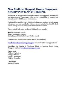 New Mothers Support Group Singapore: Sensory Play & Art at Tanderra
