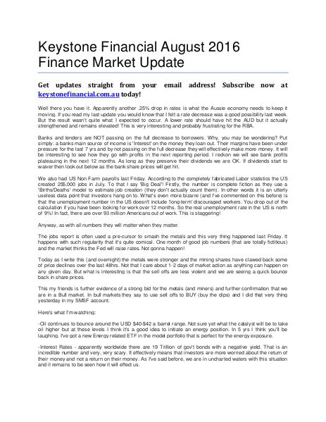 Keystone Financial Australia Market Updates Vol 1