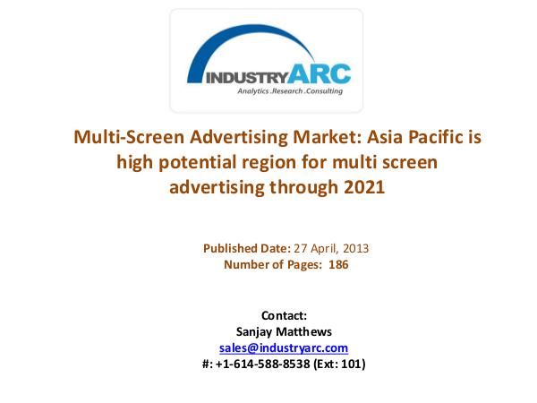 Multi-Screen Advertising Market Analysis | IndustryARC Multi-Screen Advertising Market Analysis| Industry