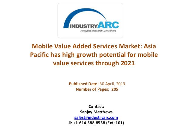 Mobile Value Added Services (MVAS) Market Analysis | IndustryARC Mobile Value Added Services (MVAS) Market Analysis