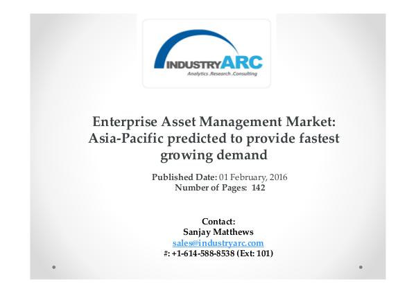 Enterprise Asset Management Market expects cloud based EAM solutions Enterprise Asset Management Market expects cloud b