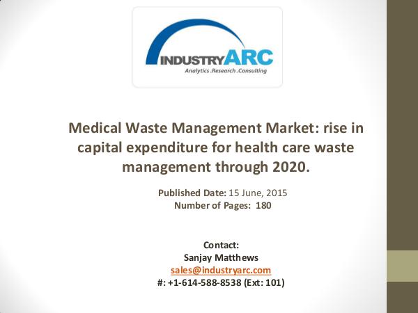 Medical Waste Management Market: efficient hospital waste disposal fo Medical Waste Management Market: huge investment f