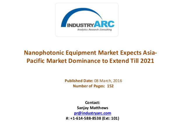 Nanophotonic Equipment Market: Nanophotonics Applications Extended Nanophotonic Equipment Market Pleased With Rise