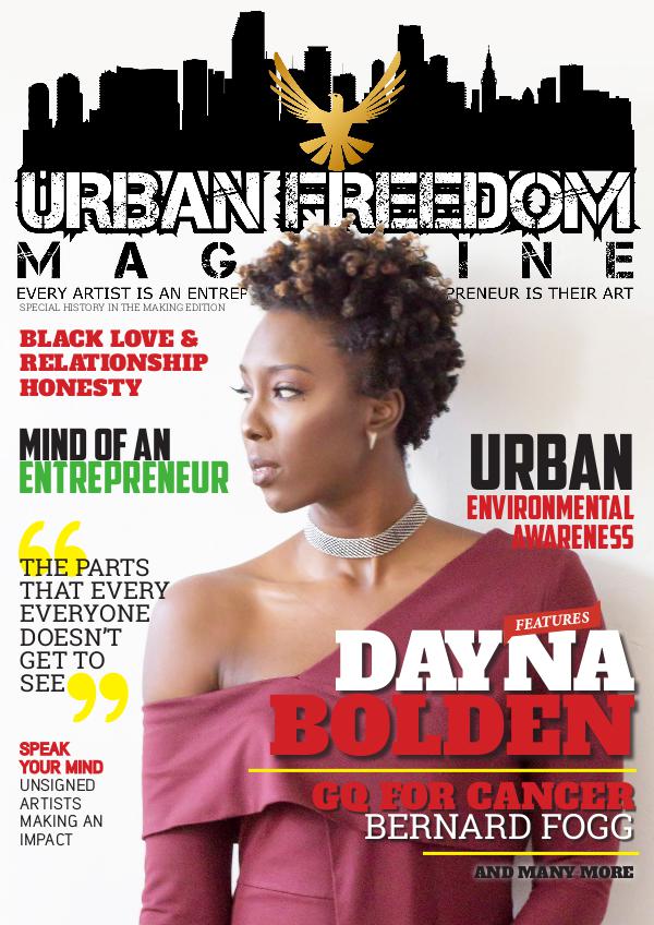 Urban Freedom Magazine Winter 2017- Dayna Bolden Cover