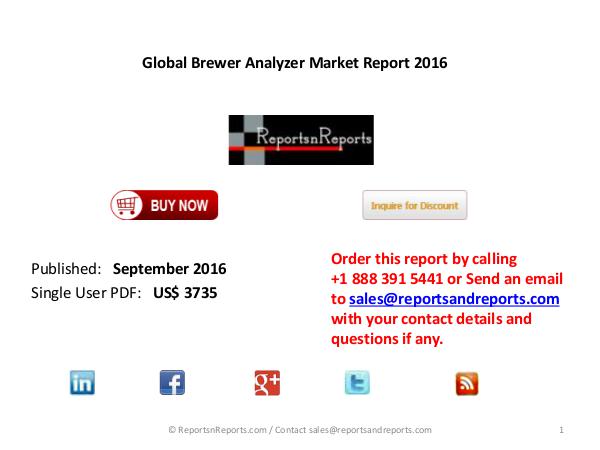 Dynamics and Structure of the Brewer Analyzer Market Brewer Analyzer Market Global Report