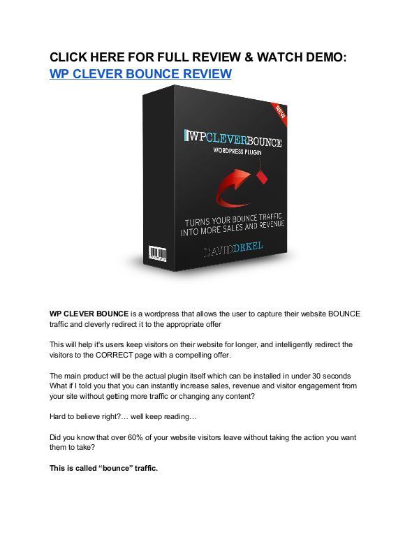 WP Clever Bounce Review and HUGE BONUS