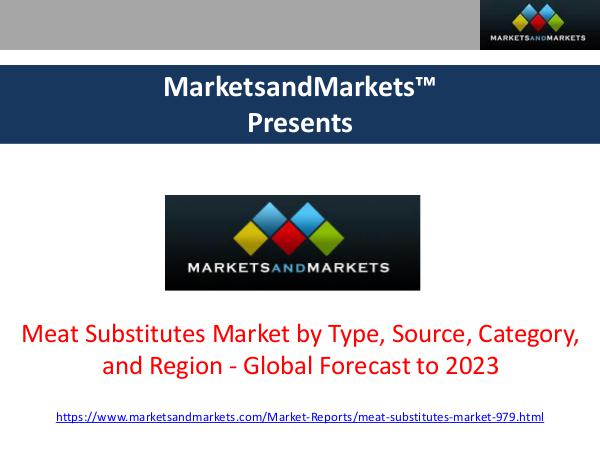 Meat Substitutes Market Research Report - 2023 Meat Substitutes Market