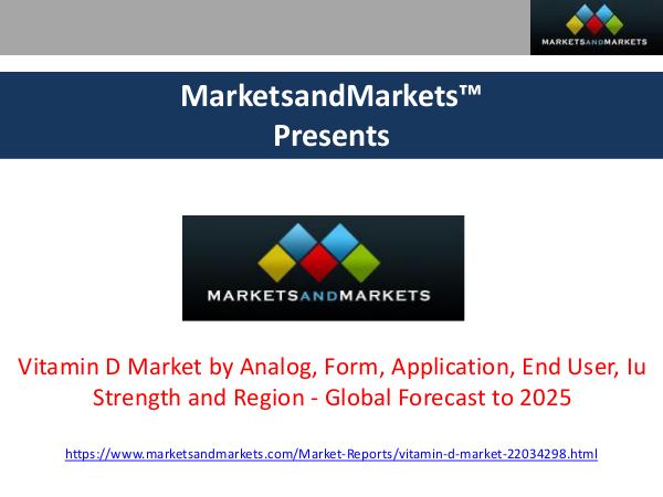 Vitamin D Market - Global Forecast to 2025 Vitamin D Market