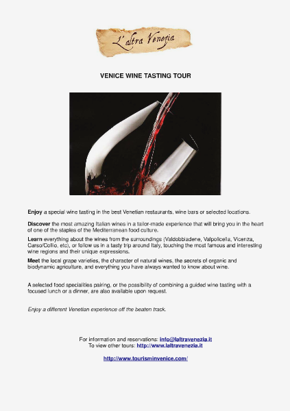 All about Venice Venice wine tasting tour