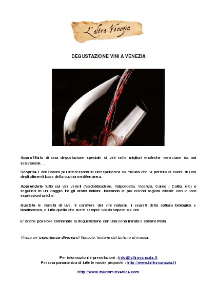 Degustazione vini a Venezia