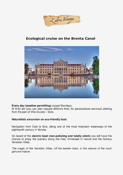 Ecological Cruise on the Brenta Canal