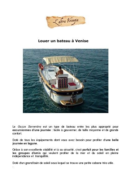 Louer un bateau à Venise