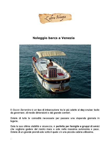 Venezia Altrimenti Noleggio barca a Venezia