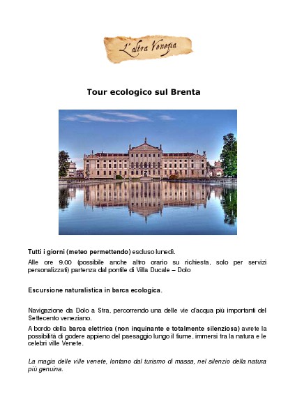Venezia Altrimenti Tour ecologico sul Brenta