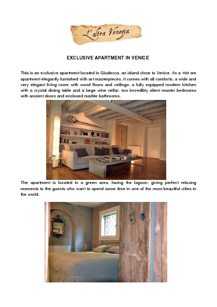 All about Venice EXCLUSIVE APARTMENT IN VENICE