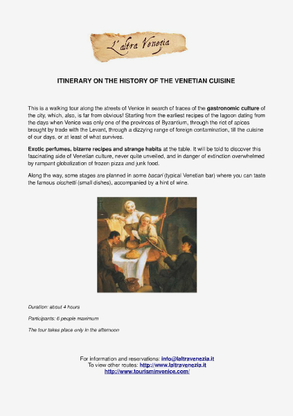 All about Venice Itinerary on the history of the Venetian cuisine