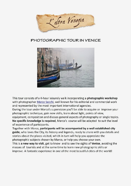 All about Venice Photographic Tour in Venice