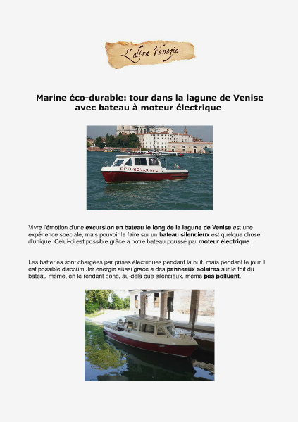 Venise Autrement Tour dans la lagune de Venise en bateau électrique