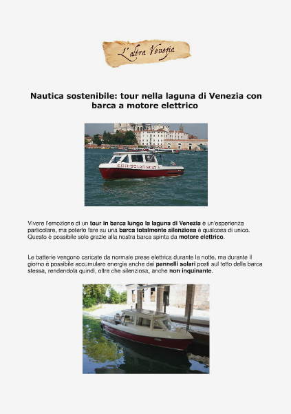 Tour nella laguna di Venezia con barca elettrica