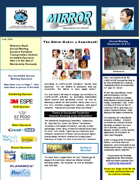 The Mirror, CAPD's Newsletter, June 2014 June, 2014