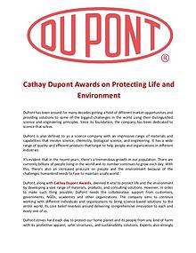 Cathay Dupont Award on Protecting Life and Environment