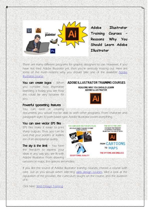 Adobe Illustrator Training Courses Adobe Illustrator Training Courses
