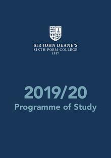 Sir John Deane's Programme of Study