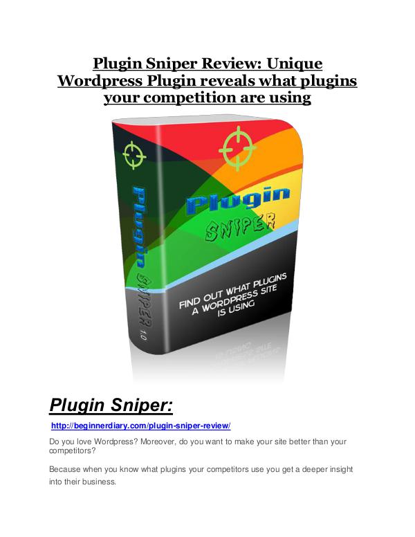 Plugin Sniper review-SECRETS of Plugin Sniper and $16800 BONUS