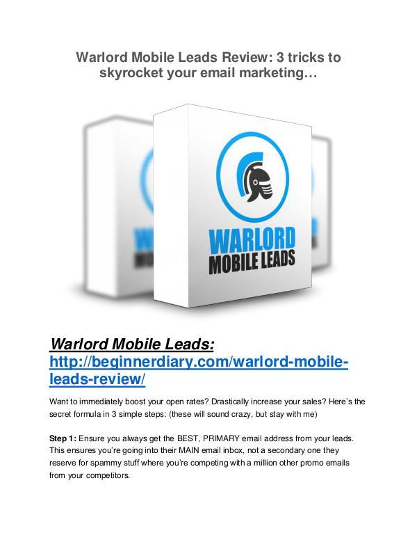 Warlord Mobile Leads review and Exclusive $26,400 Bonus