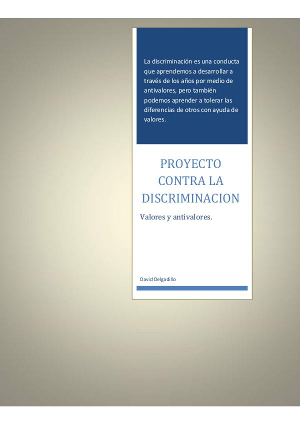 Proyecto Contra La Discriminacion 8 paginas