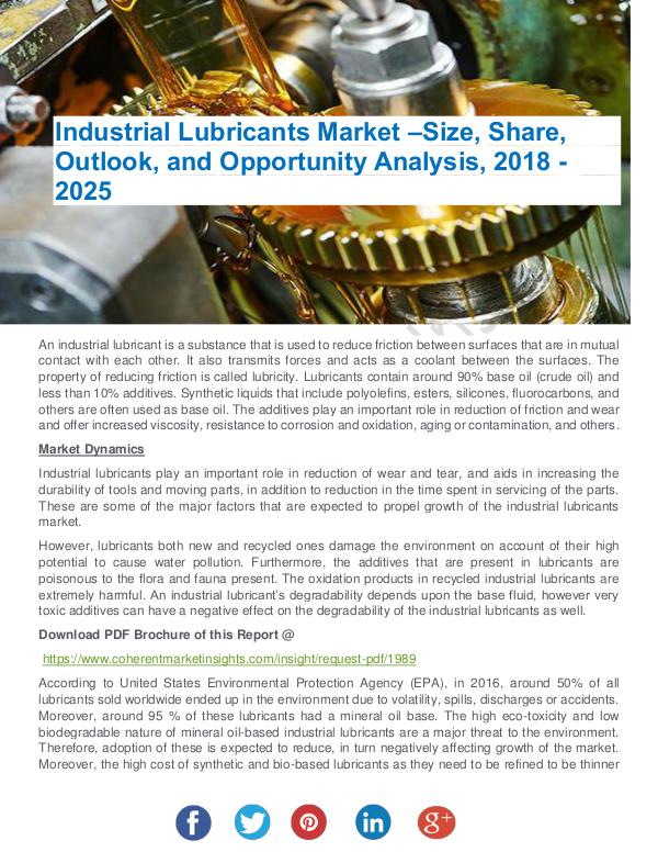 Market Research Information Industrial Lubricants Market