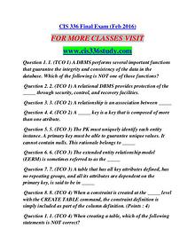 CIS 336 STUDY Career Path Begins/cis336study.com