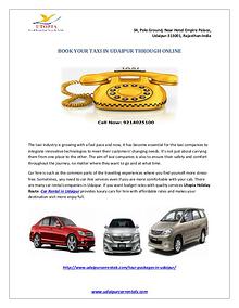 Book your taxi in udaipur through online