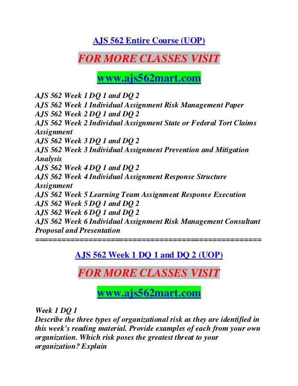 AJS 562 MART Learn by Doing/ajs562mart.com AJS 562 MART Learn by Doing/ajs562mart.com