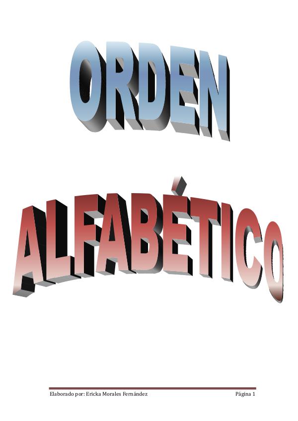 Orden Alfabético - Ericka Morales Orden alfabético