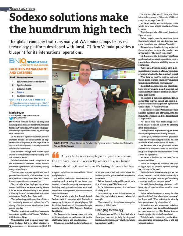 BN Western Australia:  'Sodexo solutions make the humdrum high tech' x08WBN_004p