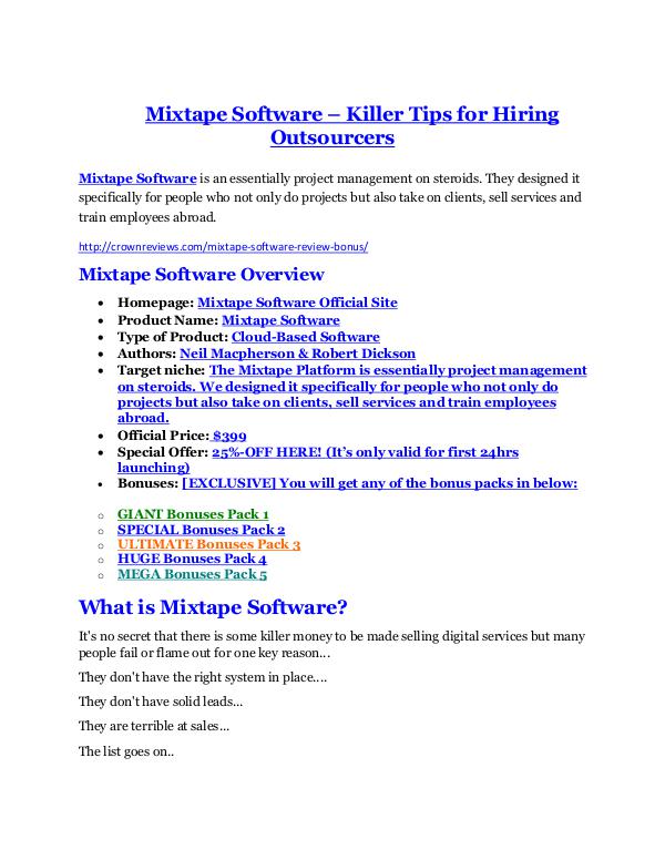 marketing Mixtape Software REVIEW - DEMO of Mixtape Software