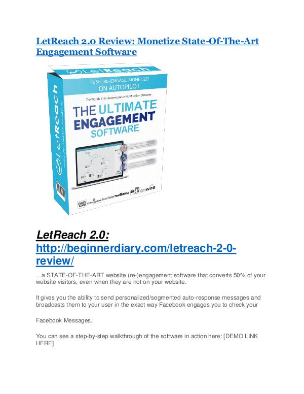 LetReach 2.0 REVIEW & LetReach 2.0 (SECRET) Bonuses LetReach 2.0 review and $26,900 bonus - AWESOME!