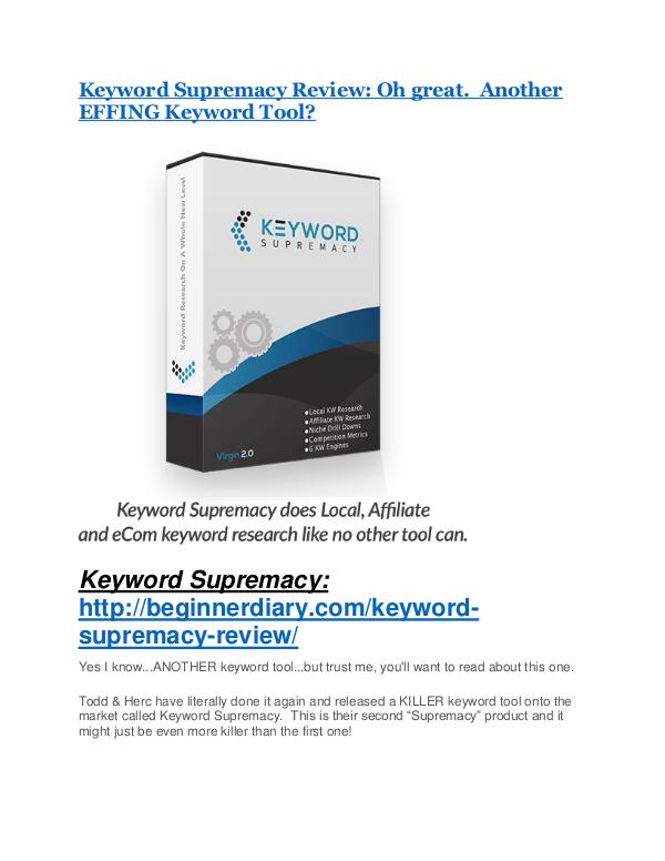 Keyword Supremacy Reviews and Bonuses-- Keyword Supremacy