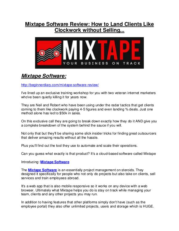 Mixtape Software REVIEW - DEMO of Mixtape Software Mixtape Software Review & (Secret) $22,300 bonus