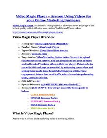 Video Magic Player review - Video Magic Player top notch features