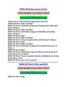BSHS 382 MASTER Career Path Begins/bshs382master.com
